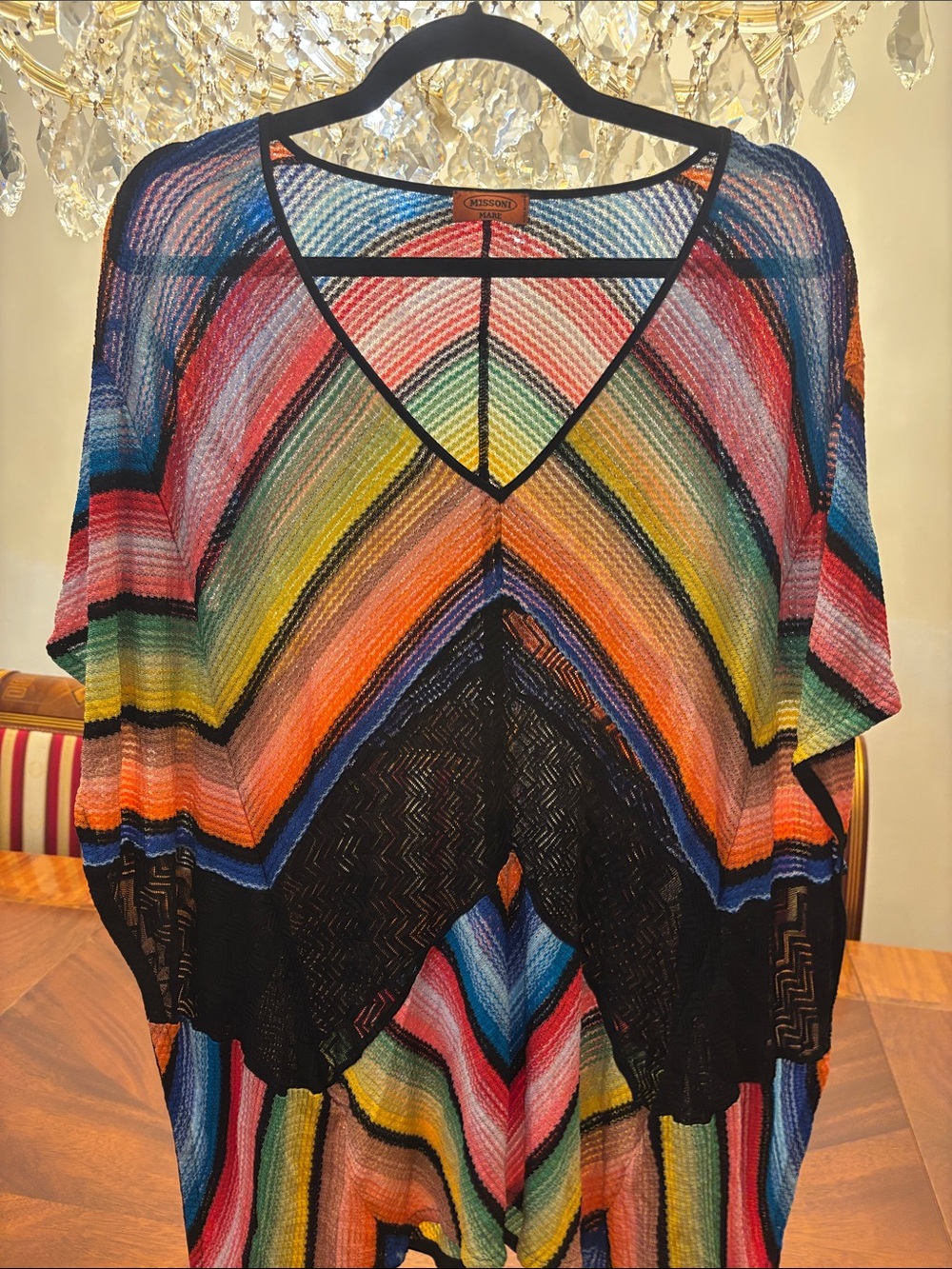 Missoni  Mare Multicolor Chevron V-Neck Knit Top or Cover-Up